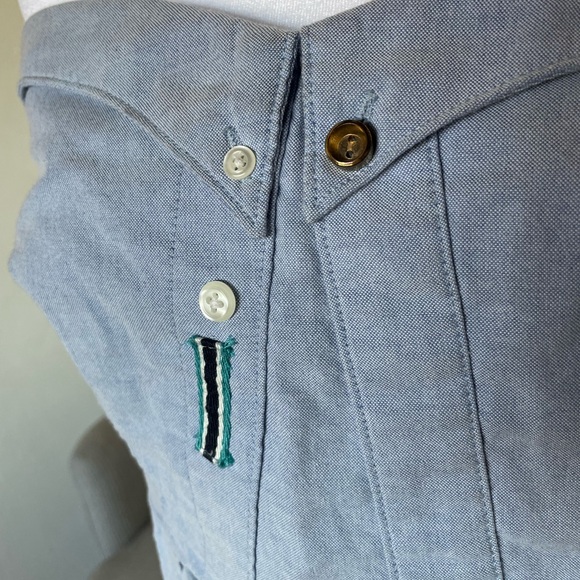 Anthropologie Odille Light Blue Strapless Top - Picture 2 of 6